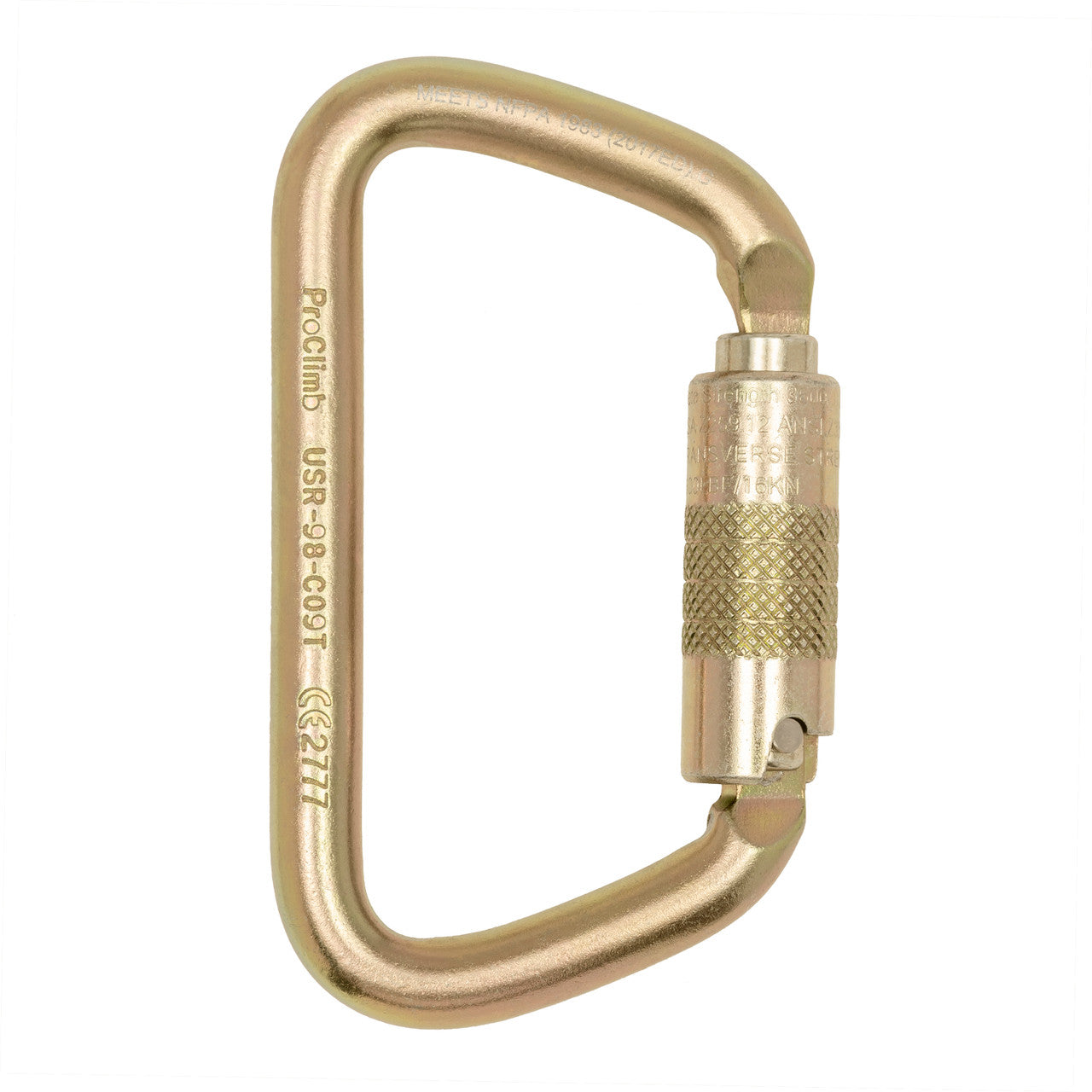 ProClimb Triple Lock Large D Steel Carabiner | Heavy Duty Climbing