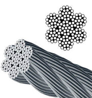 7x19 304 Stainless Steel Wire Rope - MIL-DTL 83420 Aircraft Cable (50 ft)