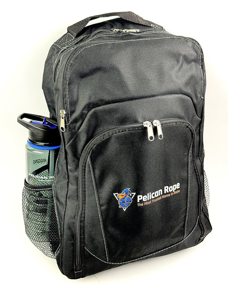 Pelican Rope Heavy-Duty Utility Backpack - Durable Work Tote with Dual Zipper & Mesh Pockets