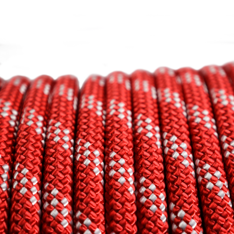 Pelican Rope Static Master Kernmantle Rappelling Rope 600 ft - 7/16" Professional Climbing & Rescue Rope, Red/White