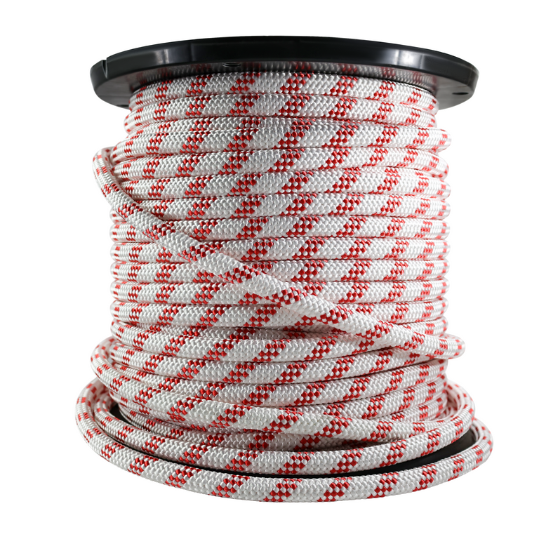 Pelican Rope Static Kernmantle Rappelling Rope 600 Ft or 1200 Ft - 3/8" - Static Master, White/Blue