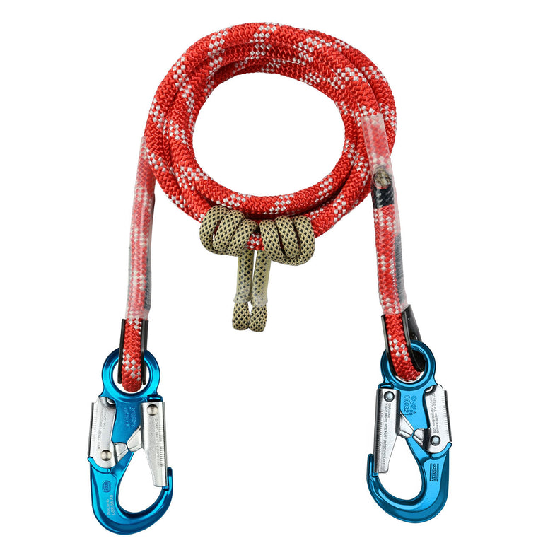 Red-3 Arborist Positioning Lanyard with Prusik - Triple-Headed Tree Climbing Safety System
