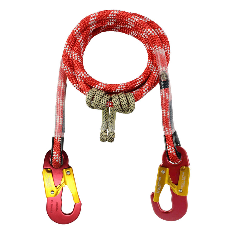 Red-3 Arborist Positioning Lanyard with Prusik - Triple-Headed Tree Climbing Safety System