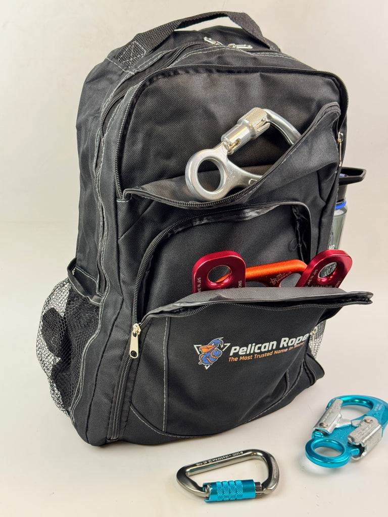 Pelican Rope Heavy-Duty Utility Backpack - Durable Work Tote with Dual Zipper & Mesh Pockets