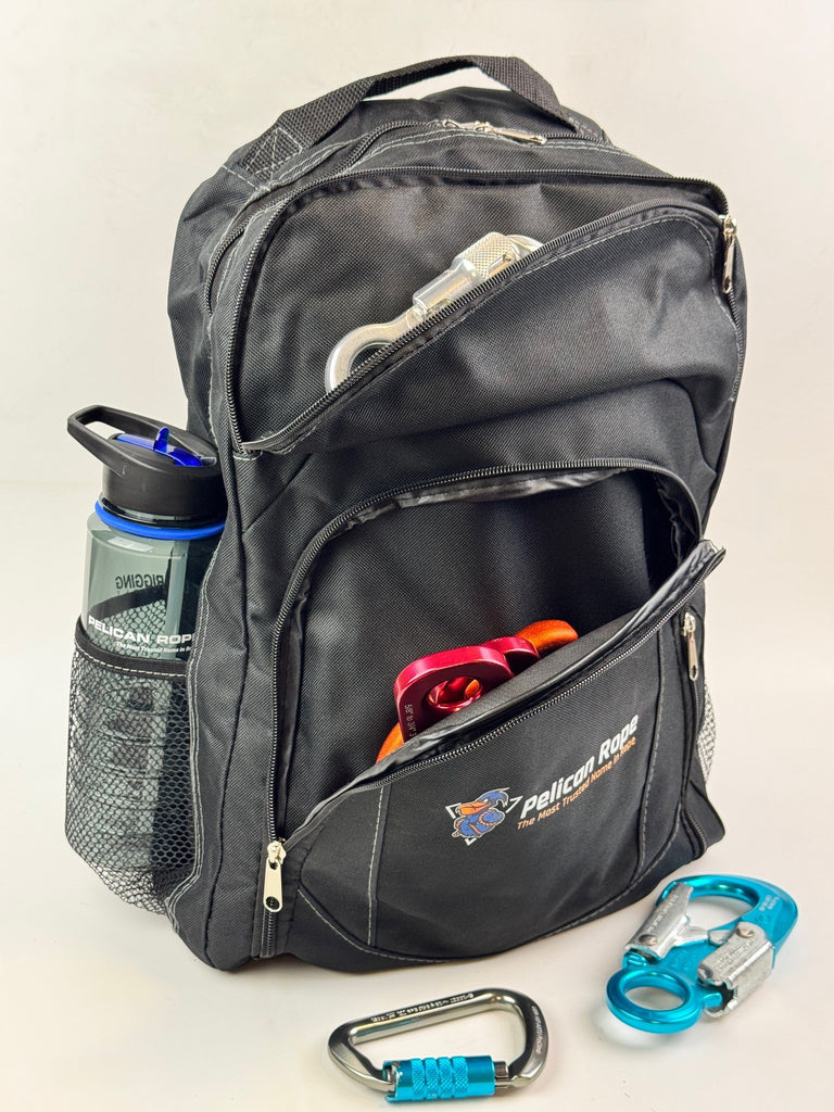 Pelican Rope Heavy-Duty Utility Backpack - Durable Work Tote with Dual Zipper & Mesh Pockets