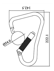 ANSI Steel Scaffold Hook - Twist Lock Self-Locking - 50kN (11,240 lb) MBS - Captive Pin Design for Scaffolding