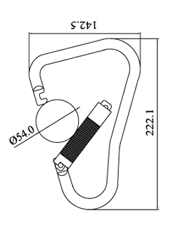ANSI Steel Scaffold Hook - Twist Lock Self-Locking - 50kN (11,240 lb) MBS - Captive Pin Design for Scaffolding