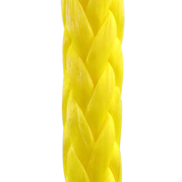 K-12 KevlarÂ® 12-Strand Single Braid Rope - Steel Wire Replacement, 930Â°F Melting Point, High Strength Synthetic (Yellow)