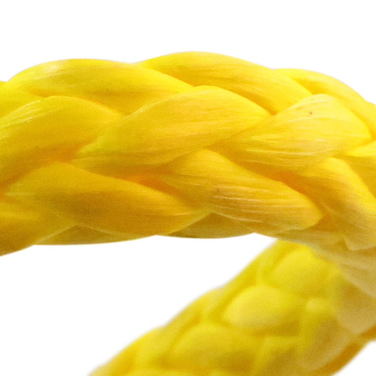 K-12 KevlarÂ® 12-Strand Single Braid Rope - Steel Wire Replacement, 930Â°F Melting Point, High Strength Synthetic (Yellow)