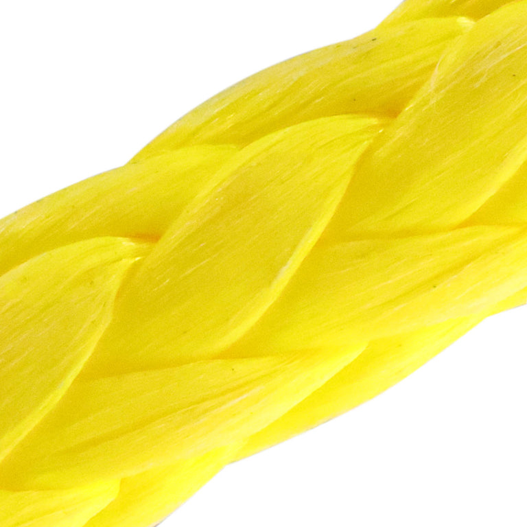 K-12 KevlarÂ® 12-Strand Single Braid Rope - Steel Wire Replacement, 930Â°F Melting Point, High Strength Synthetic (Yellow)