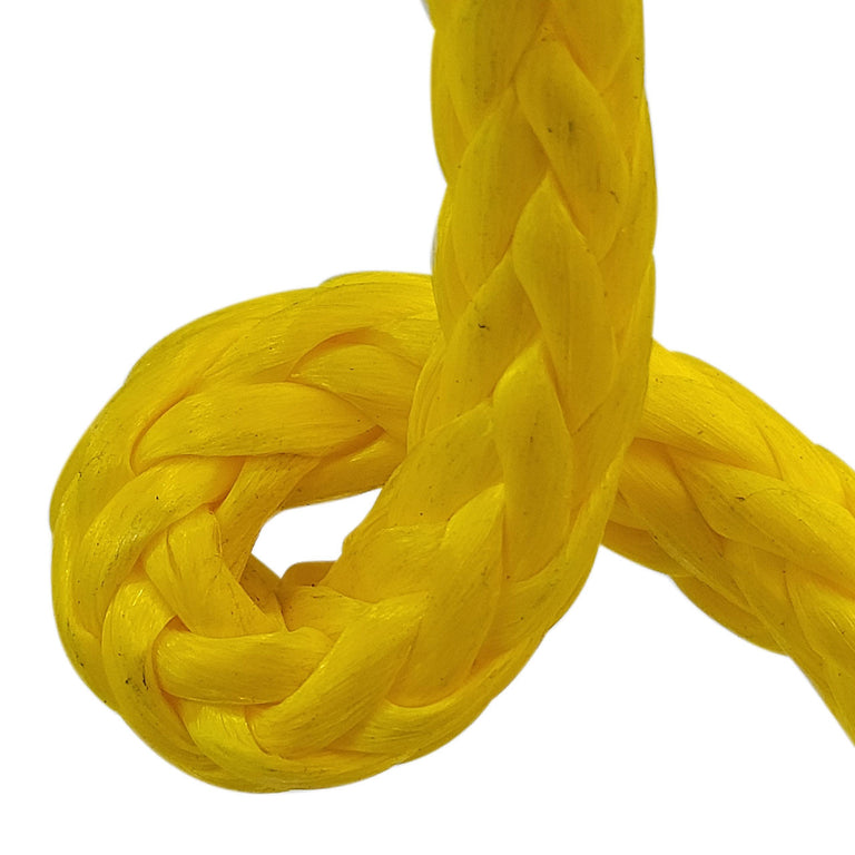 K-12 KevlarÂ® 12-Strand Single Braid Rope - Steel Wire Replacement, 930Â°F Melting Point, High Strength Synthetic (Yellow)