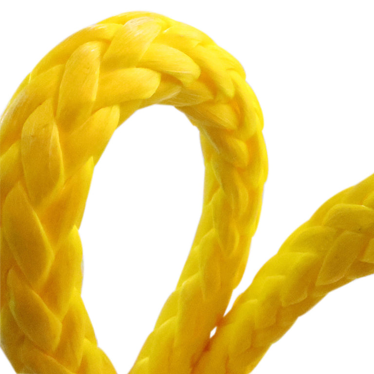 K-12 KevlarÂ® 12-Strand Single Braid Rope - Steel Wire Replacement, 930Â°F Melting Point, High Strength Synthetic (Yellow)