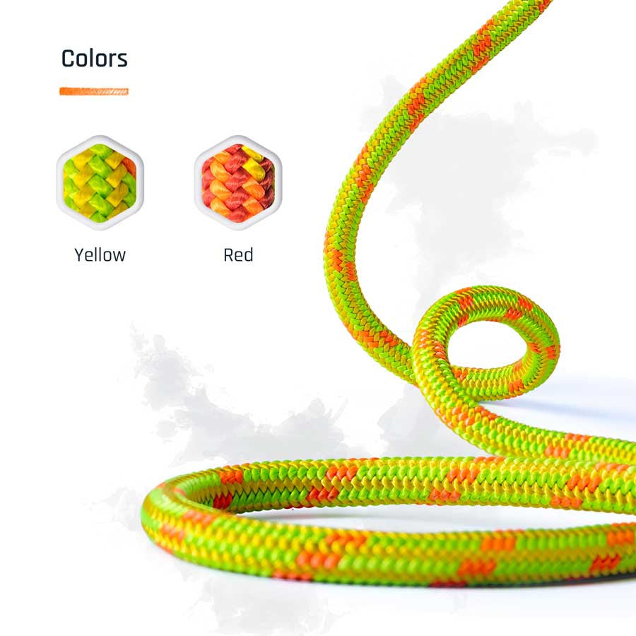 Clearance - Arborist-PRO 11.8mm Professional Climbing Rope - 7,000 lbs Tensile Strength - 24-Strand Hand-Spliced - Viper Yellow/Red - Made in USA