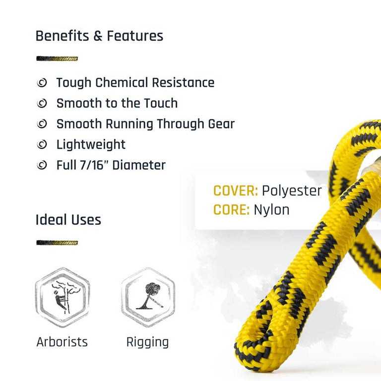 Pelican Rope Arborist-24 Climbing Line 7/16" with Spliced Eye