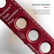 ProClimb 22kN Aluminum Rope Termination Plate - ANSI Certified for 16-19mm Fiber Rope