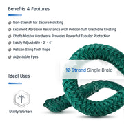 Pelican Rope Transformer Sling - Adjustable Heavy-Duty Polyester Lifting Sling for Rigging & Arborist Work