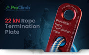 ProClimb 22kN Aluminum Rope Termination Plate - ANSI Certified for 16-19mm Fiber Rope