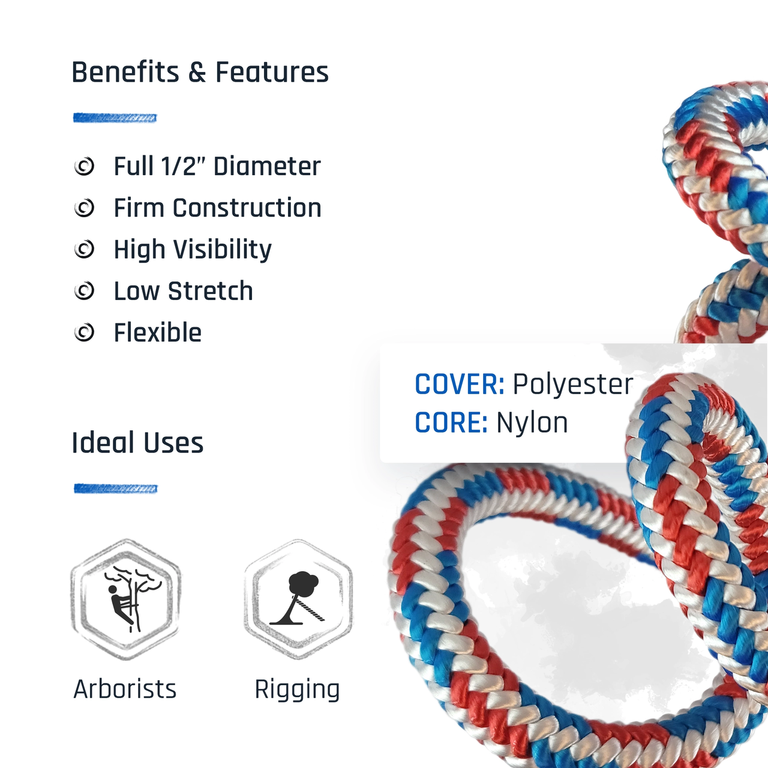 Pelican Rope Arborist-16 Climbing Line 1/2" 16-Strand - 7,150 lbs