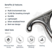 Big Rescue Figure 8 Descender - Stainless Steel w/Bent-Ears - 50kN