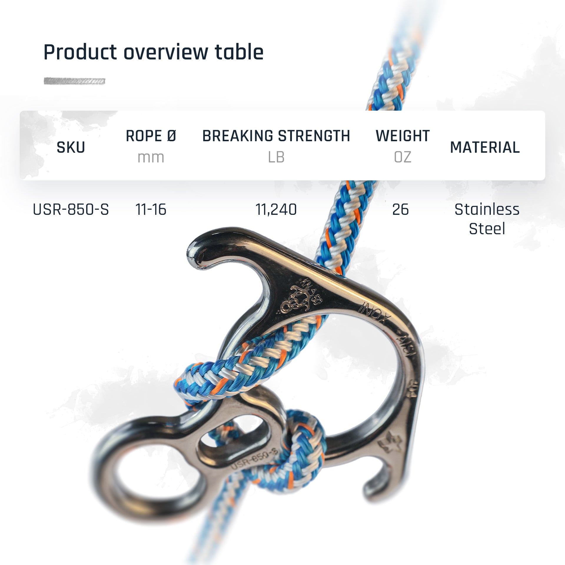 Big Rescue Figure 8 Descender - Premium Stainless Steel - Bent-Ears Design - 50kN (11,240 lb) MBS