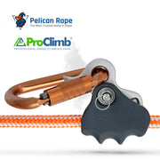 ProClimb Arborist Positioning Lanyard by Pelican Rope - 1/2 in x 8, 10 or 12 ft Polyester Rope with Aluminum or Steel Snap Hook and Copper Head Carabiner - Adjustable