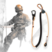 ProClimb Arborist Positioning Lanyard by Pelican Rope - 1/2 in x 8, 10 or 12 ft Polyester Rope with Aluminum or Steel Snap Hook and Copper Head Carabiner - Adjustable