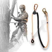 ProClimb Arborist Positioning Lanyard by Pelican Rope - 1/2 in x 8, 10 or 12 ft Polyester Rope with Aluminum or Steel Snap Hook and Copper Head Carabiner - Adjustable