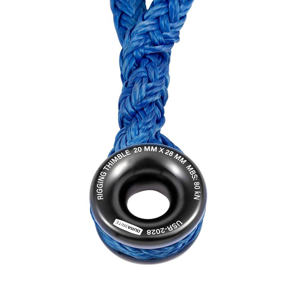 Pelican Rope 5/8" - 7 FT - Blue Adjustable Rigging Block Sling with Aluminum Ring - 14,800 LBS MBS / 1,480 LBS WLL, 12 Strand, Polyester, Arborist Sling, Tree Climbing Gear