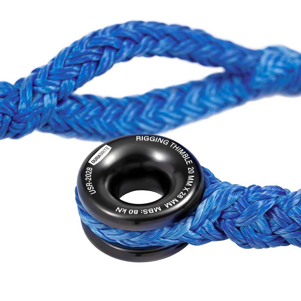 Pelican Rope 5/8" - 7 FT - Blue Adjustable Rigging Block Sling with Aluminum Ring - 14,800 LBS MBS / 1,480 LBS WLL, 12 Strand, Polyester, Arborist Sling, Tree Climbing Gear