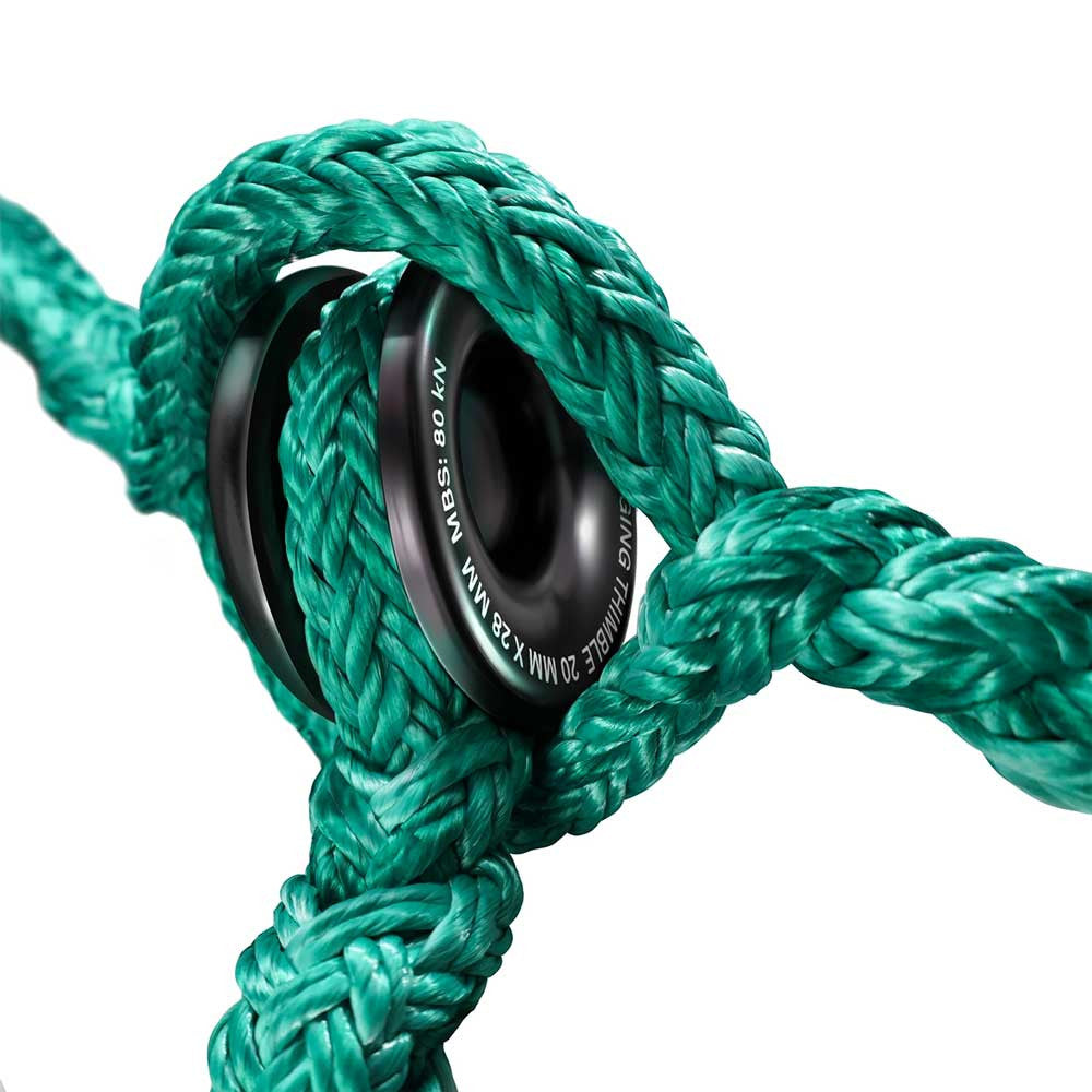 Pelican Rope 3/4" - 10 FT - Green Adjustable Rigging Block Sling with Aluminum Ring - 20,000 LBS MBS / 2,000 LBS WLL, 12 Strand, Polyester, Arborist Sling, Tree Climbing Gear