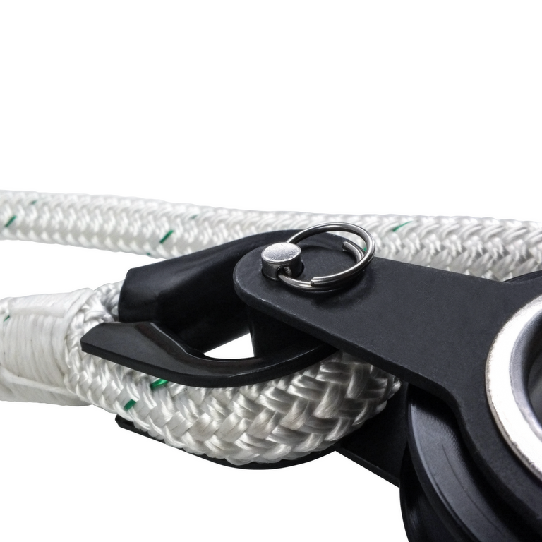 ProClimb Aluminum Fiddle Block Set - 50ft Double Braid Rope - 2:1 Mechanical Advantage - WLL 1,000 lbs