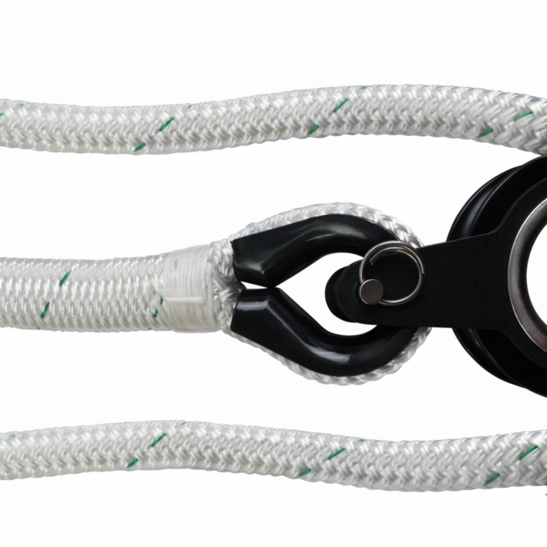 ProClimb Aluminum Fiddle Block Set - 50ft Double Braid Rope - 2:1 Mechanical Advantage - WLL 1,000 lbs