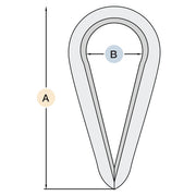 Zinc Plated Steel AN-100 Type Wire Rope Thimble drawing