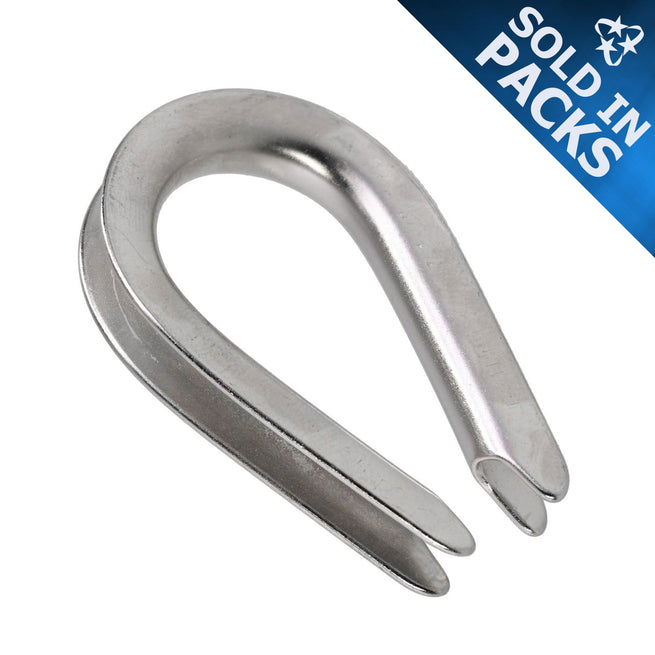 DuraBrite Heavy-Duty 316 Stainless Steel Wire Rope Thimbles - Marine Grade