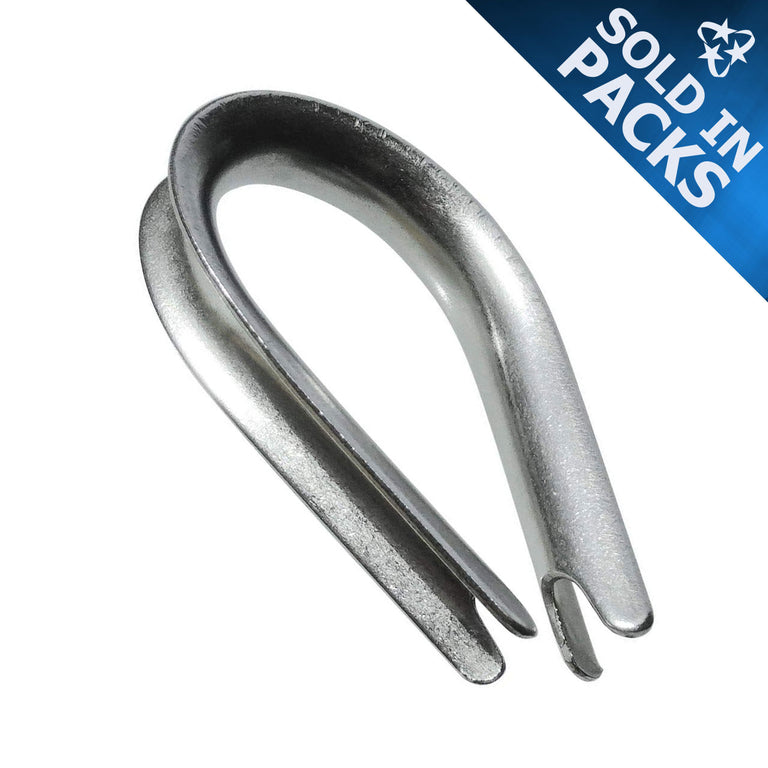 DuraBrite Zinc Plated Steel Wire Rope Thimbles - FF-T-276B Type II (Sold in Packs)