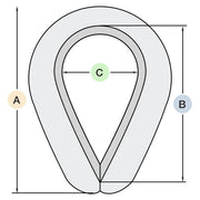 Hot Dipped Heavy-Duty Galvanized Steel Wire Rope Thimble drawing