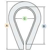 316 SS Wire Rope Thimble Drawing