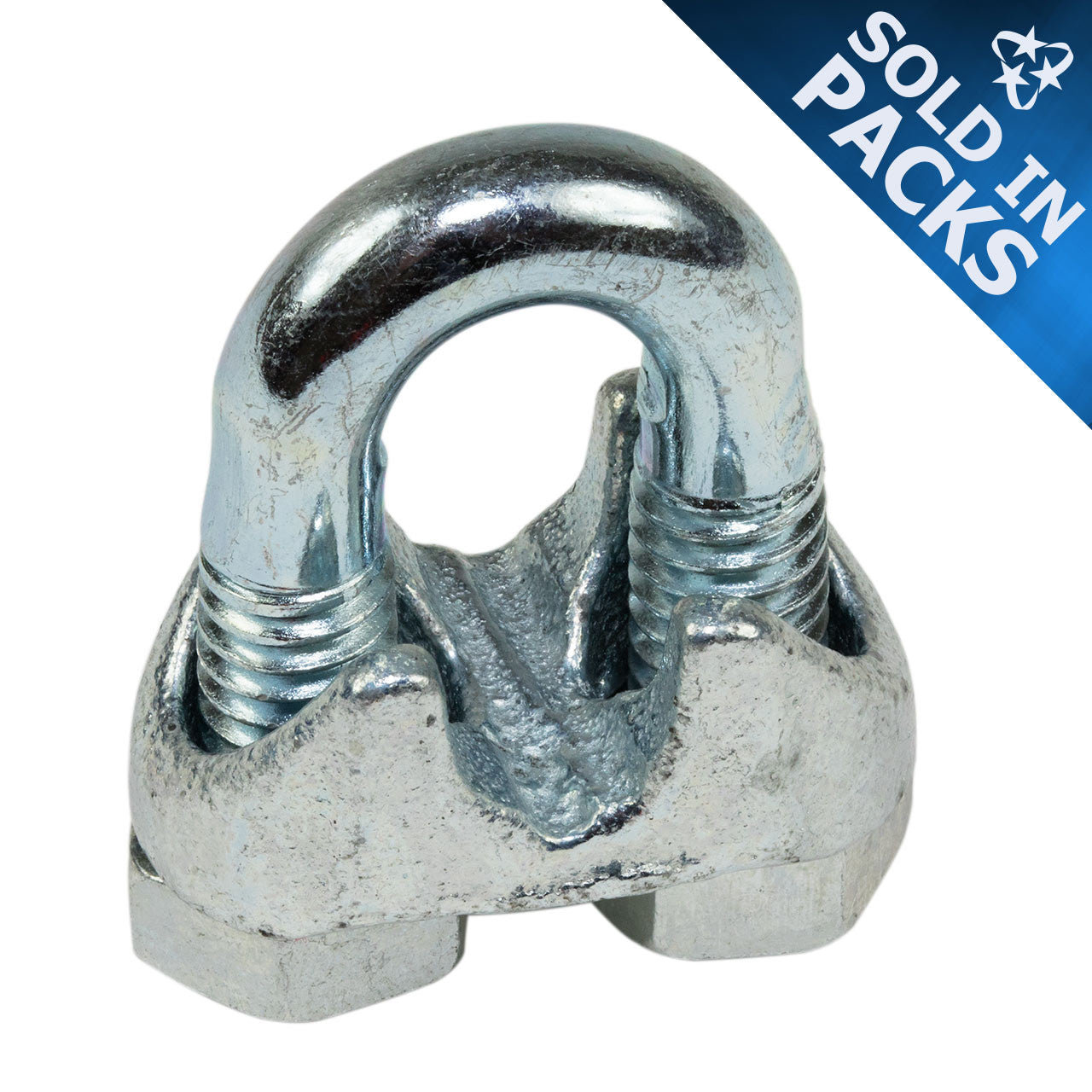 DuraBrite Malleable Galvanized Steel Wire Rope Clips - U-Bolt Clamps (Sold in Packs)