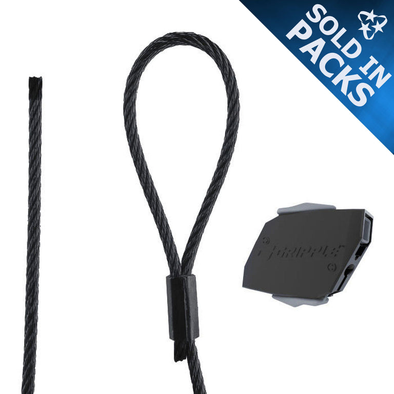 No. 1 Black Line Loop Hangers w/ Express Fasteners - (SOLD IN PACKS)
