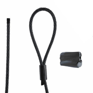 No. 2 Black Line Loop Hangers w/ Express Fasteners - (SOLD IN PACKS)