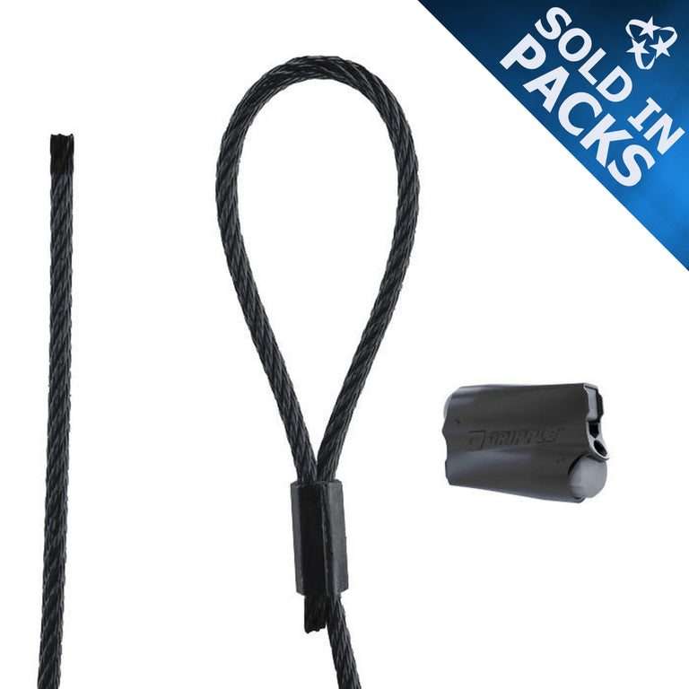 No. 2 Black Line Loop Hangers w/ Express Fasteners - (SOLD IN PACKS)
