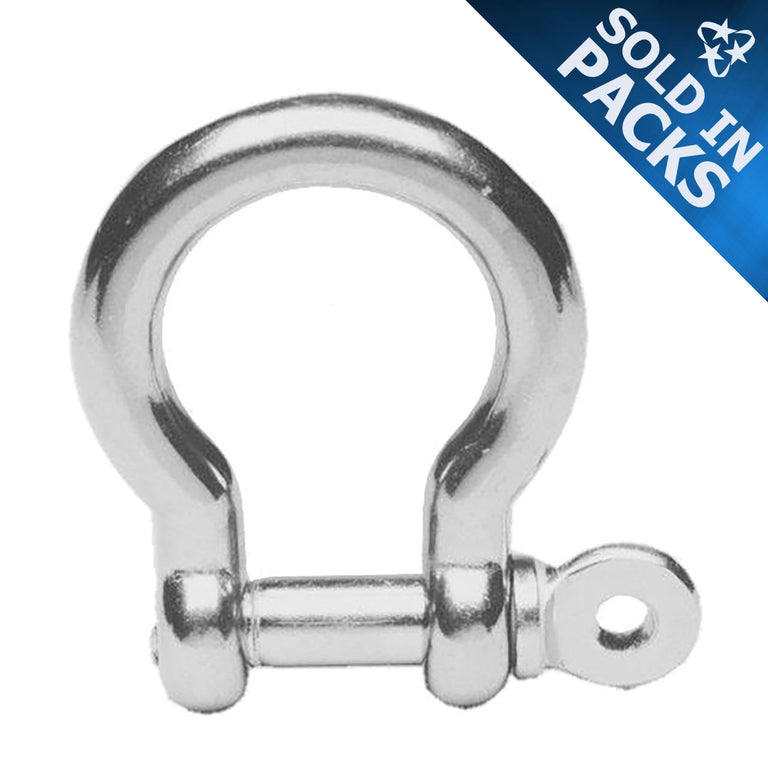 DuraBrite 316 Stainless Steel Bow Shackles - Marine Grade (Sold in Packs)