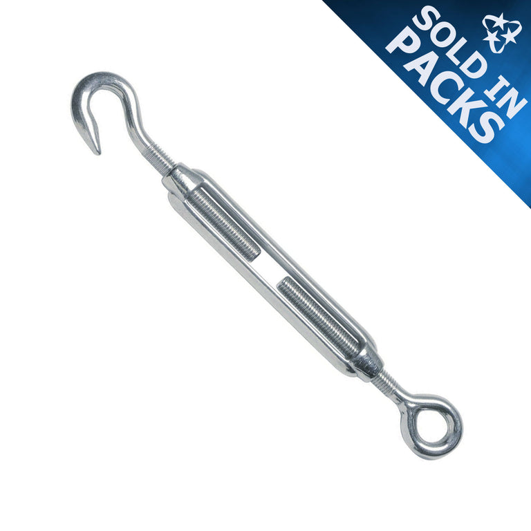 DuraBrite 316 Stainless Steel Hook and Eye Turnbuckles - Marine Grade Metric Thread (Sold in Packs)
