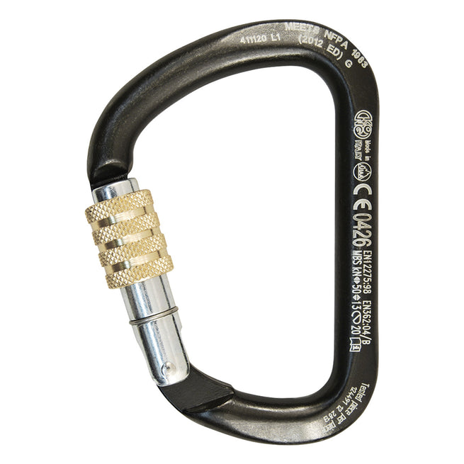 Kong XL Screw Lock Carbon Steel Carabiner - 50kN Professional Grade Climbing Hardware
