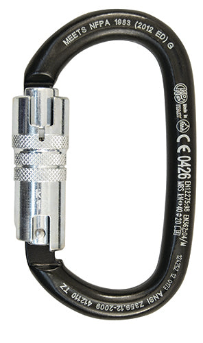 Kong Ovalone Carbon Steel Carabiner - Twist Lock Gate | 40kN Heavy-Duty Rigging Biner