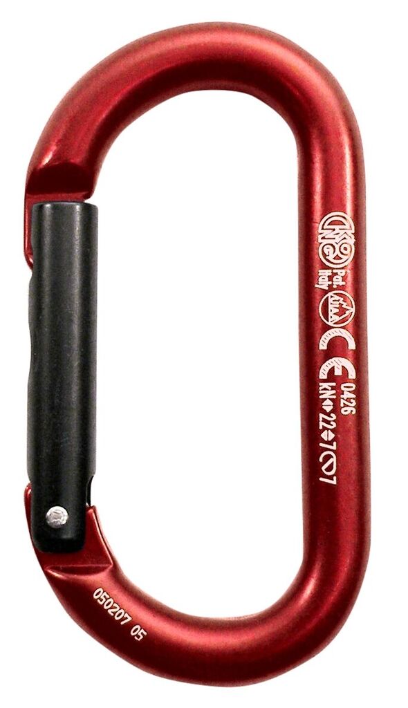 Kong Oval Aluminum Carabiner - Straight Gate Keylock - 22kN