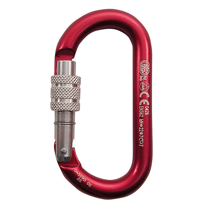 Kong Oval Classic Screw Lock Carabiner - 22kN Aluminum Climbing Hardware