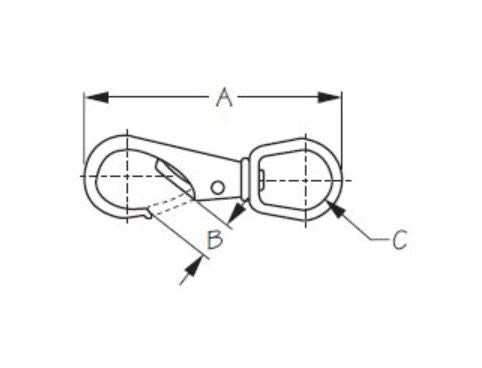 DuraBrite Brass Polished Swivel Boat Snap - Marine Hardware