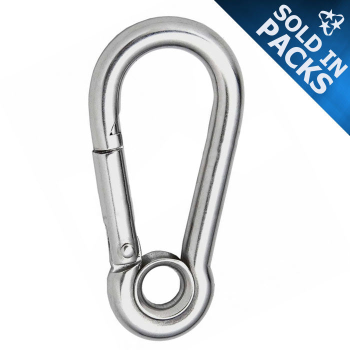 DuraBrite Zinc Plated Steel Carbine Snap with Eyelet - Rigging Hardware (Sold in Packs)