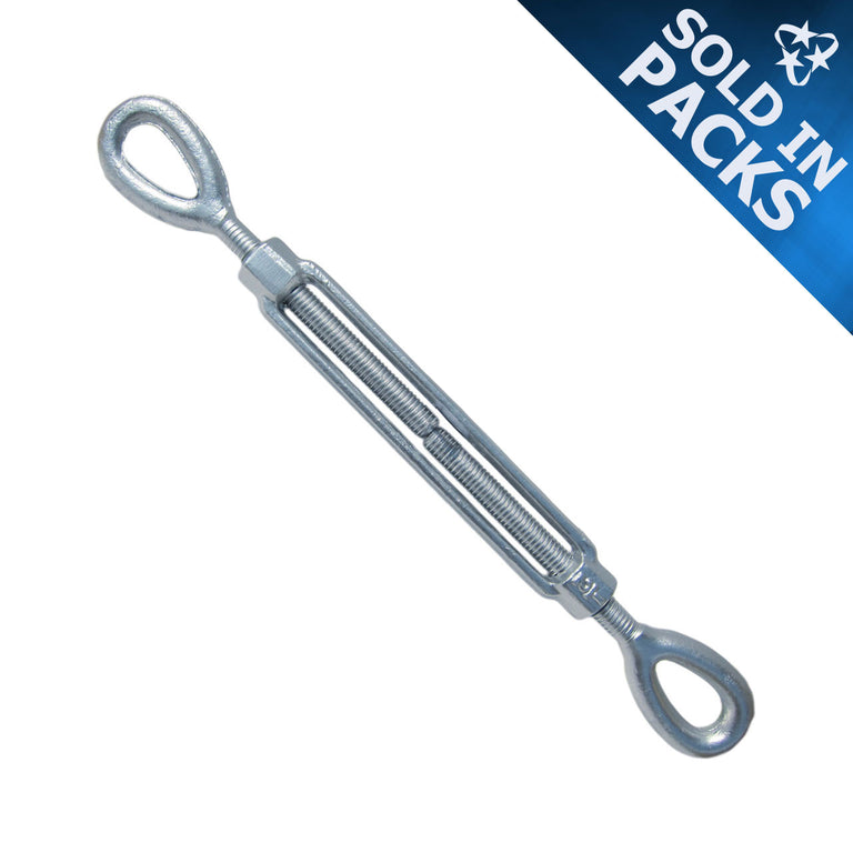 DuraBrite Galvanized Steel Eye and Eye Turnbuckles - UNC Thread (Sold in Packs)
